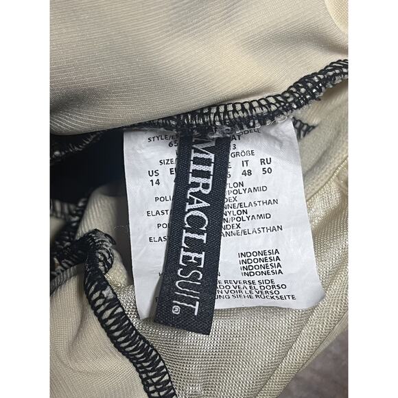 Miraclesuit Swimsuit Womens 14 Leopard Print Eclat One Piece Tummy Control Ruche - Picture 6 of 8